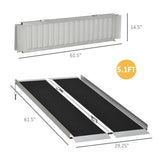 ZNTS 5' Steps Ramp,Portable Wheelchair Ramp,Carpeted Foldable Handicap Ramp 37652982