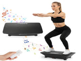 Black Full Body Vibration Plate Exercise Machine, 10 Adjustable Speed Levels with Remote Control & 13013998