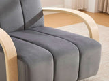 30.7"W Upholstered 360&deg Swivel Accent Chair with Solid Wood Armrests and Comfy Channel Tufted W3118P339625