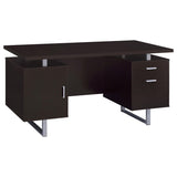 Cappuccino 2-drawer Floating Top Office Desk B062P145425