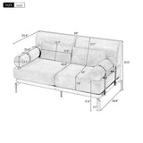 Modern Loveseat Sofa 59" Sofa Couch 2-Seater Sofa with Flexible USB Ports , Unique Cylindrical N719P290584E