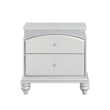 2 Drawers Wooden Nightstand in Platinum Finish B016P256133