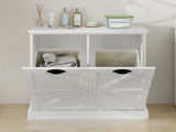 Two-Compartment Tilt-Out Laundry Sorter Cabinet-White W282P190993