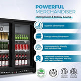 7.4 Cu.Ft Back Cooler 35.4"W Beverage Refrigerator, 2 Low-E Glass Sliding Doors, Counter Height W1192P248472