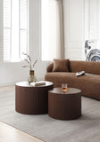 Nesting Table Set of 2, MDF Coffee Table set for Living Room/Leisure Area,Brown W87682180