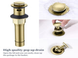 Bathroom Faucet Brushed Gold with Pop up Drain & Supply Hoses 2-Handle 360 Degree High Arc Swivel 82832959