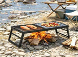 Folding Campfire Grill, 22.4" Portable Camping Grates Over Fire Pit, Camp Fire Cooking Equipment 42564853