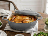 Stainless Steel Handle 7.5QT Round Enamel Pot Black-to-Grey Gradient 68652610