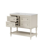 36" Bathroom Vanity Cabinet Sink Combo Set, Undermount Ceramic Sink, Free Standing Vanity Set N710P250654Y