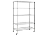 5-Tier NSF-Certified Steel Wire Shelving with Wheels Chrome 74365237