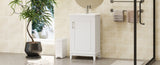 20 Inch Modern Small Bathroom Vanity Cabinet With Ceramic Basin- 20*14.5*33.3 Inches,Ample WF318756AAK