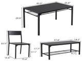 Dining Table Set for 4, Kitchen Table with 2 Chairs and a Bench, 4 Piece Kitchen Table Set for Small 82620378