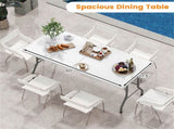 5FT Foldable Picnic Table, HDPE Top 400LBS Capacity Camping Table with Handle, White 10852127