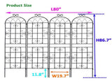 4 Pack Metal Garden Trellis 86.7" x 19.7" Rustproof Trellis for Climbing Plants Outdoor Flower 53121486
