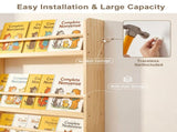 6 Tier Behind The Door Bookshelf, Wooden Kids Bookshelf with Open Storage, Wall Mount Shelve & 28329247