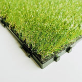 ZNTS Artificial Realistic Grass Tiles, Grass Interlocking Synthetic Thick Turf Flooring,8Pcs 12"Lx12"W 75634213