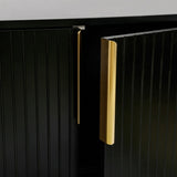 TREXM Modern sideboard with Four Doors, Metal handles & Legs and Adjustable Shelves Kitchen Cabinet WF295368AAB