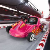 12V Kids Ride On Go Kart, Electric 4-Wheeler Car with Remote Control, Cushioned Seat, LED Lights, W2181P201029