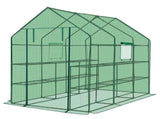 Large Walk-in Greenhouse with PE Cover & Side Windows, 12-Shelf Indoor Outdoor Portable Greenhouse 22390785