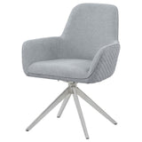 Light Grey and Chrome Flare Arm Side Chair B062P153684