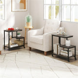 3-layer gray edge table with wheels 19688643