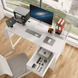 47.3"office desk with power outlet,3 drawers,Side Pocket, Study Desk Easy to Assemble,Frame W2887P239381