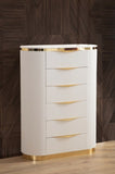 Laura Gold Detailed Chest made with Wood in White B00955977