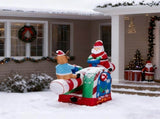 4.7 FT Lighted Christmas Inflatable Decoration, Large Motorized Seesaw with Santa and Reindeer, 16580113