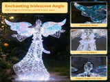 5.2 FT Pre-Lit Christmas Angel with Iridescent Robe & Wings, 230 Cold White LEDs, Metal Frame 35543106