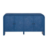 U_Style Luxury Multi-Functional MDF Sideboard woven Wood Slat Doors, Tiered Stepped Design & N711P269061V