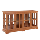 LED Curio Display Cabinet Antique Display Cabinet with Glass Doors Adjustable Shelves for W2275P292661