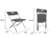 Resin Seat & Back Folding Chair, Black, 4-Pack 92565734
