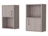 White Oak 2 Bathroom Medicine Cabinets with Open Shelf B062P175074