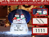 6 FT Lighted Christmas Inflatable Decoration, Large Inflatable Snow Globe with Snowman Family, Funny 42261494