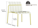 Summer - 4-Pack Modern Striped Color Block Chairs - Waterproof PP Seat & Sturdy Metal Legs, W3450P322877