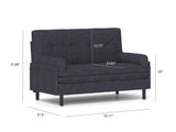 Ivory Corduroy Loveseat, Convertible Lounge Chair and Bed W570P195339