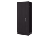Fairfield Utility Storage Cabinet with 6-Tier Shelf and Broom Hangers, Black Wengue B097P474303