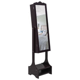 ZNTS Non Full Mirror Wooden Floor Standing 3-Layer Shelf With Inner Mirror 2 Drawers 17 Cosmetic Brush 63737822