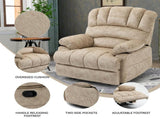 Large Manual Recliner Chair in Fabric for Living Room, Beige 56614352
