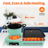 3-in-1 Electric Hot Pot with Grill & Fry Pan - 1600W Fast Even Heating, Independent Dual Temp 20063750