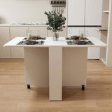 Fully unfolded 51.18 inches white foldable table, suitable for small family table or display table W1658P263948