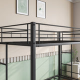 Metal Bunk Bed Twin Over Twin, Heavy Duty Twin Bunk Beds with shelf and Slatted Support No Box W840107070