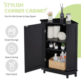 ZNTS Black Bathroom Cabinet Triangle Corner Storage Cabinet with Adjustable Shelf Modern Style MDF Board N725P172615B