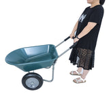 wheel barrow Two wheeled trolley for green garden 15 inch pneumatic wheel WB1001GN W22770787