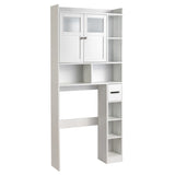 Double-Door Bathroom Cabinet with 2, Adjustable Panels, 1 Drawer and 3 Side Shelves, White 23726819