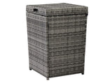 With Top Cover Iron Frame Rattan Trash Can Gary Gradient 49962159
