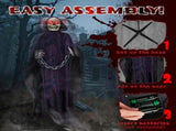 6ft Halloweenations Outdoor Life Size Animatronics Grim Reaper with Chain, Sound-Actived Party 38266016