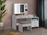 Particleboard Triamine Veneer 4 Drawers 1 Storage Cabinet 2 Shelves Mirror Cabinet Dressing Table 43623598