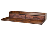 54" x 27.5" Wooden Washer Dryer Countertop with Shelf, 2 Drawers & 2 Hooks, Brown Laundry Machine 85324165