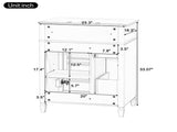 24" Green Bathroom Vanity with Sink, MDF & Rubberwood Construction, 2 Drawers & Cabinet with N725P527499G